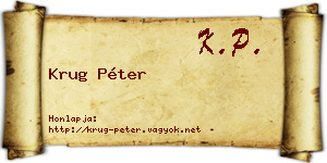 Krug Péter névjegykártya