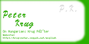 peter krug business card